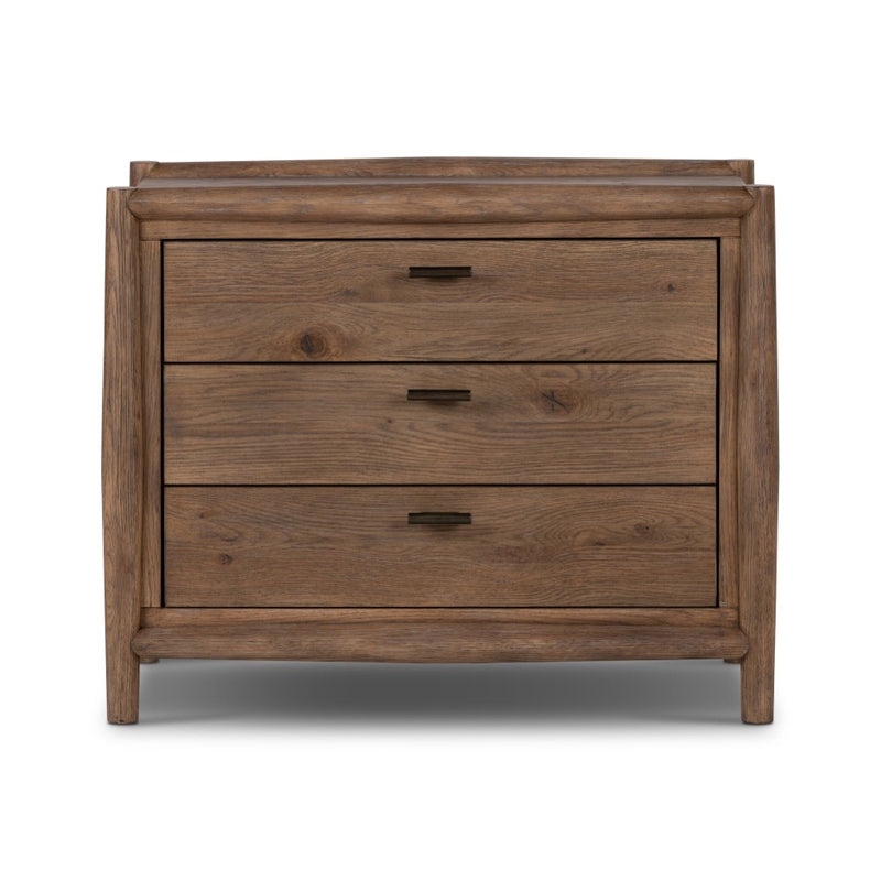 Four Hands Glenview Nightstand Weathered Oak Veneer Front Facing View