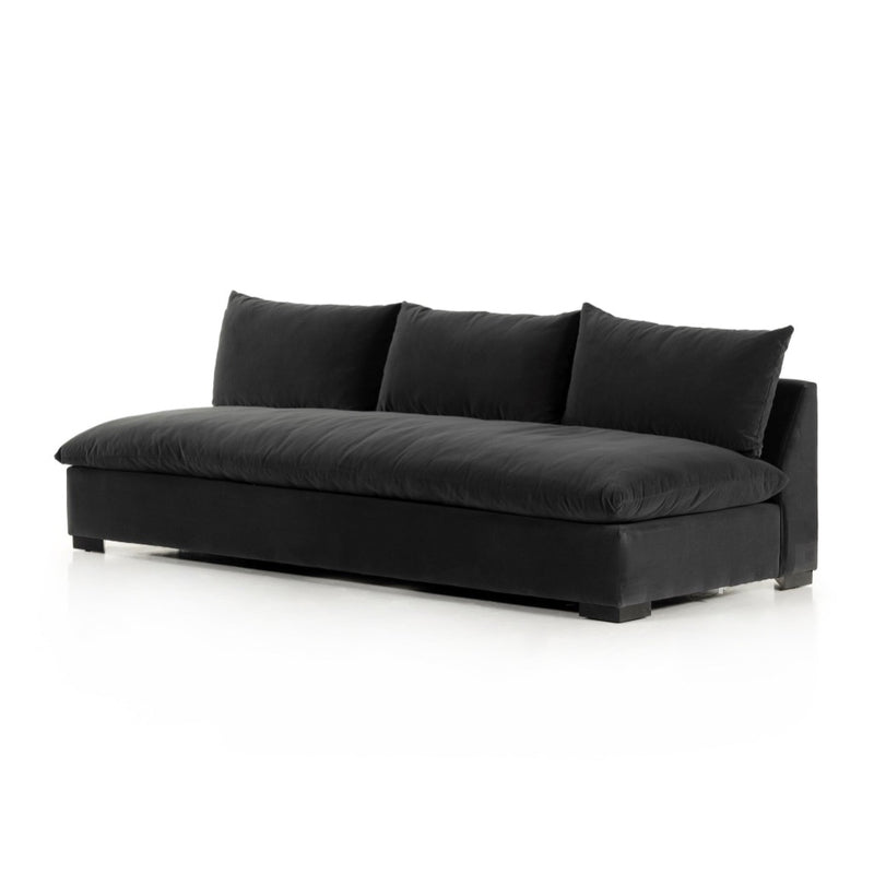 Grant Armless Sofa Henry Charcoal Angled View 229247-004