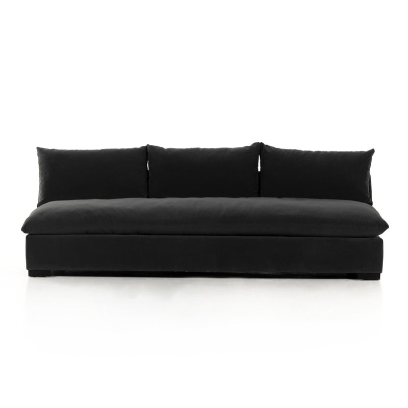 Four Hands Grant Armless Sofa Henry Charcoal Front Facing View