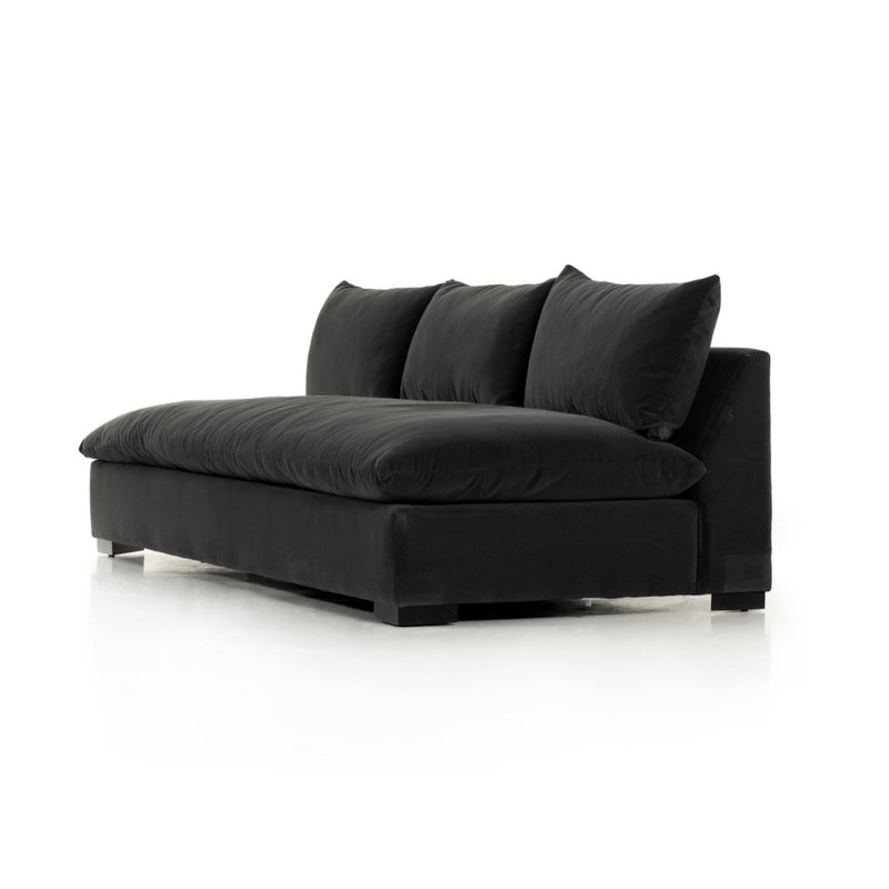 Grant Armless Sofa Henry Charcoal Angled View 229247-004