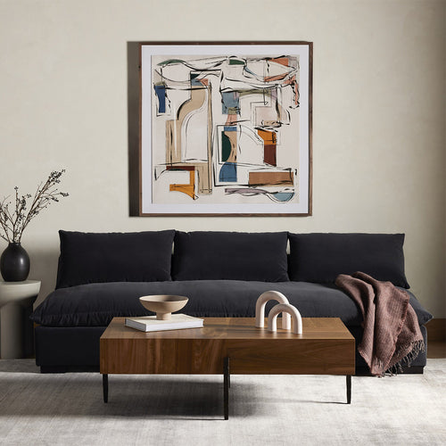 Grant Armless Sofa Henry Charcoal Staged View Four Hands