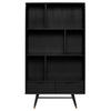 Front View - Baas Wide Bookcase - Black - Nuevo Living - HGST154