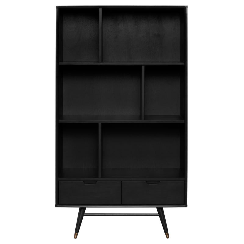 Front View - Baas Wide Bookcase - Black - Nuevo Living - HGST154