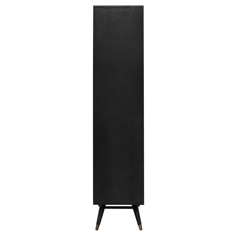 Side View - Baas Wide Bookcase - Black - Nuevo Living - HGST154