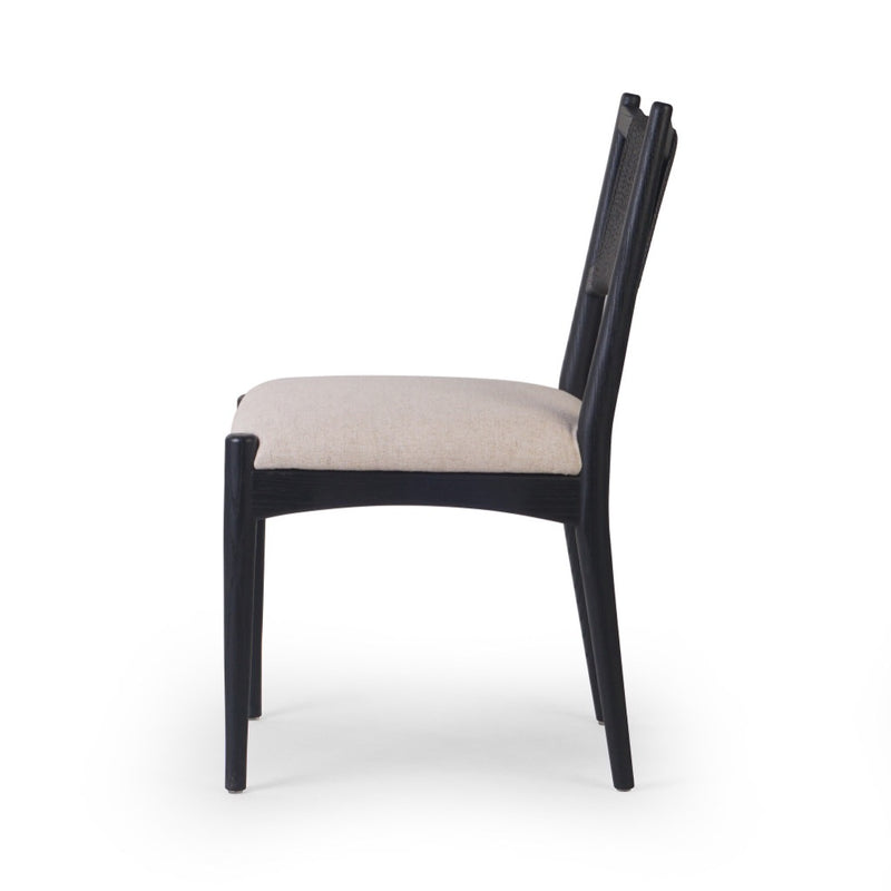 Four Hands Haddon Dining Chair Black Rush Side View