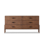 Halston 6 Drawer Dresser Terra Brown Ash Veneer Front Facing View 232428-001