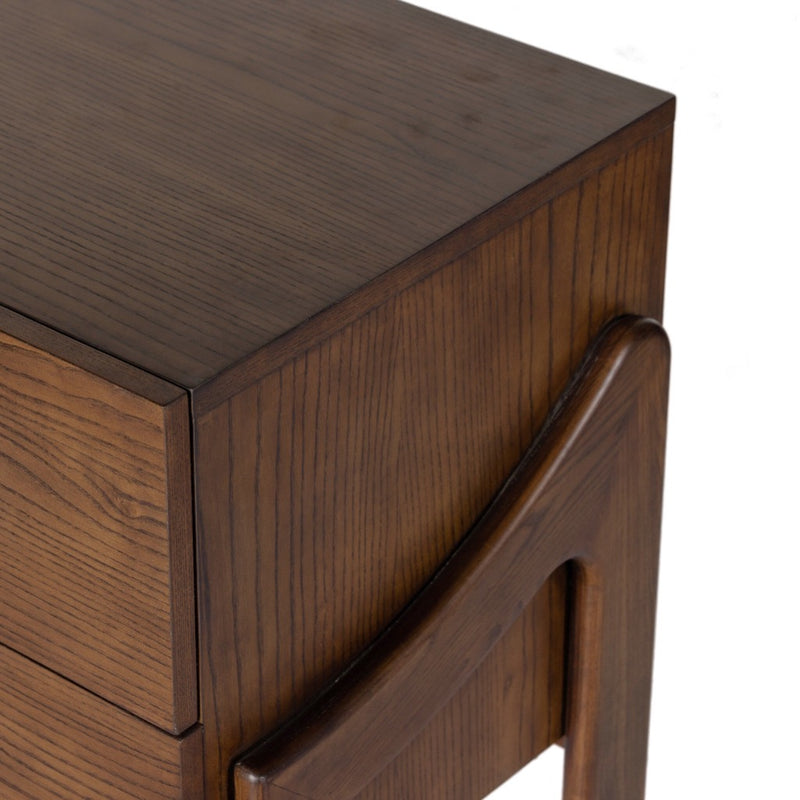 Halston Nightstand Terra Brown Ash Veneer Angled View 232430-001