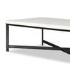 Hammered Iron Coffee Table White Marble Iron Base Four Hands