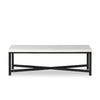 Hammered Iron Coffee Table White Marble Back View Four Hands