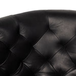 Four Hands Hanover Swivel Chair Heirloom Black Top Grain Leather Tufting