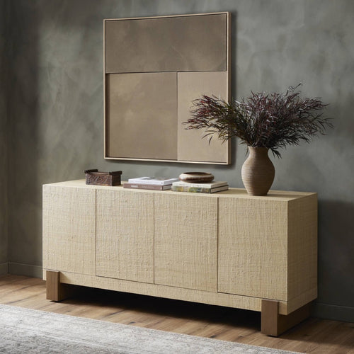 Hatch Sideboard Natural Raffia Staged View 230723-004