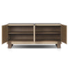 Hatch Sideboard Natural Raffia Front Facing View Open Doors Four Hands