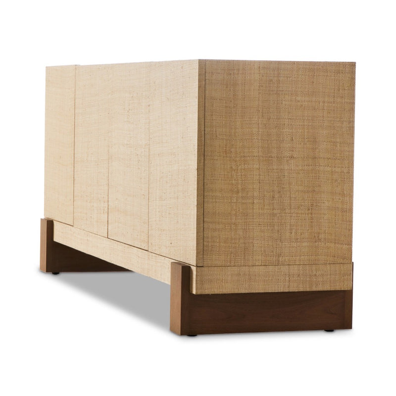 Hatch Sideboard Natural Raffia Angled View 230723-004