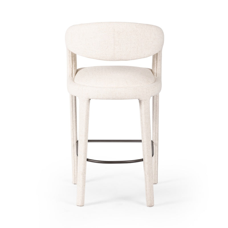 Hawkins Performance Fabric Bar Stool Omari Natural Back View 230067-018