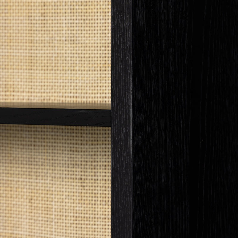 Four Hands Higgs Bookcase Brushed Ebony Oak Veneer Shelving