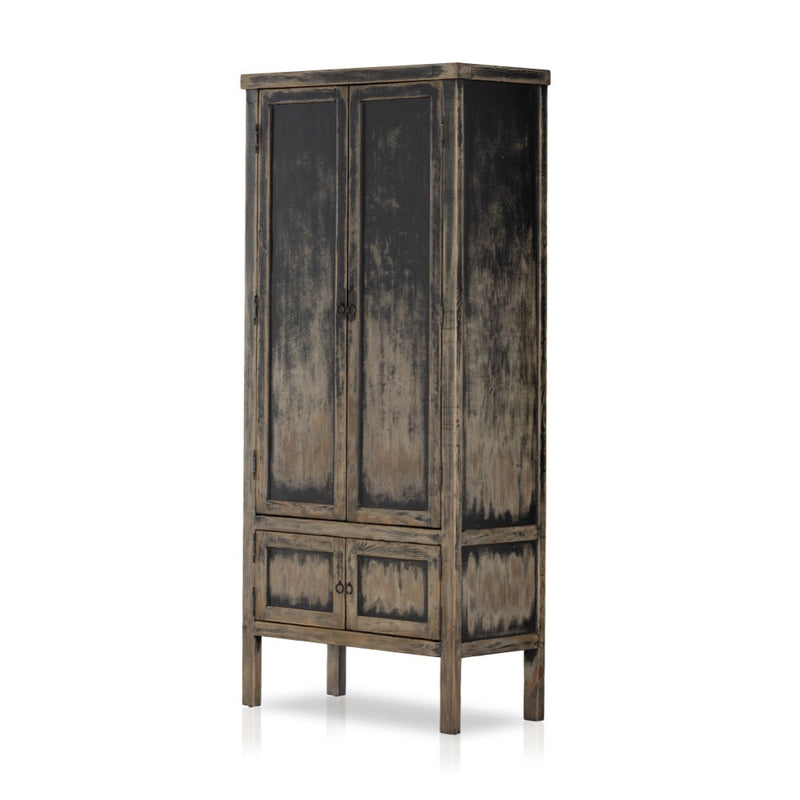 Hitchens Cabinet Worn Black Angled View 232360-001