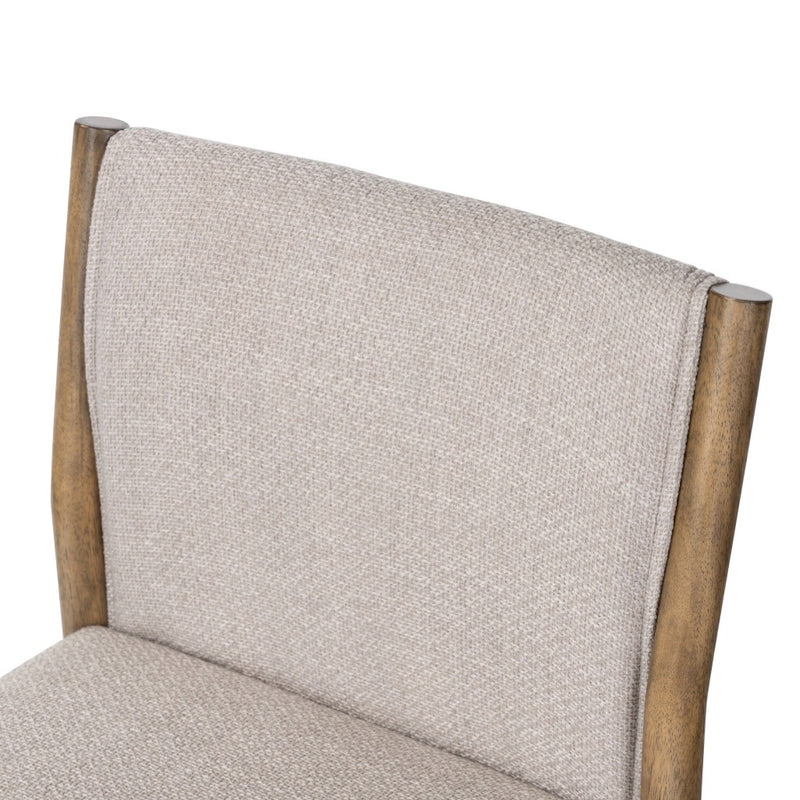 Four Hands Hito Dining Chair Gibson Taupe Performance Fabric Backrest