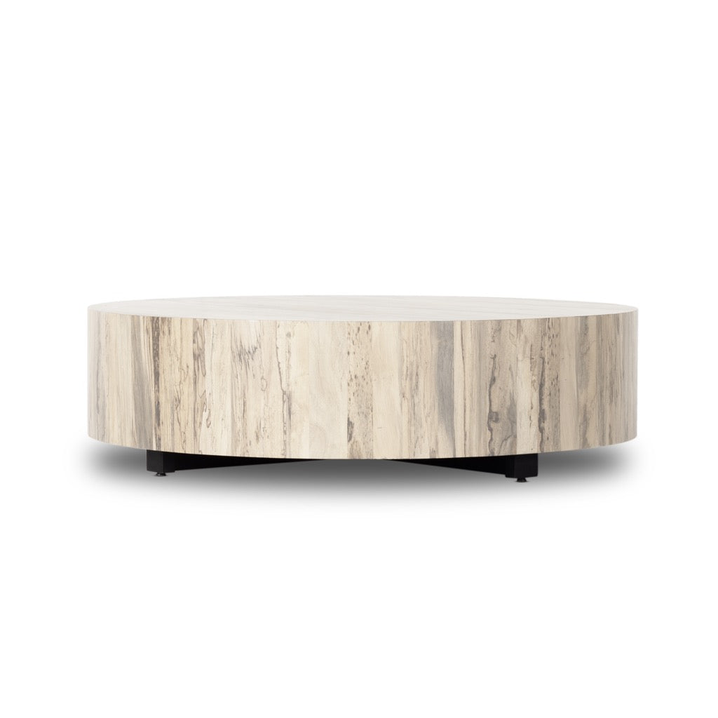 Hudson Large Coffee Table Bleached Spalted Primavera Angled View 236589-004