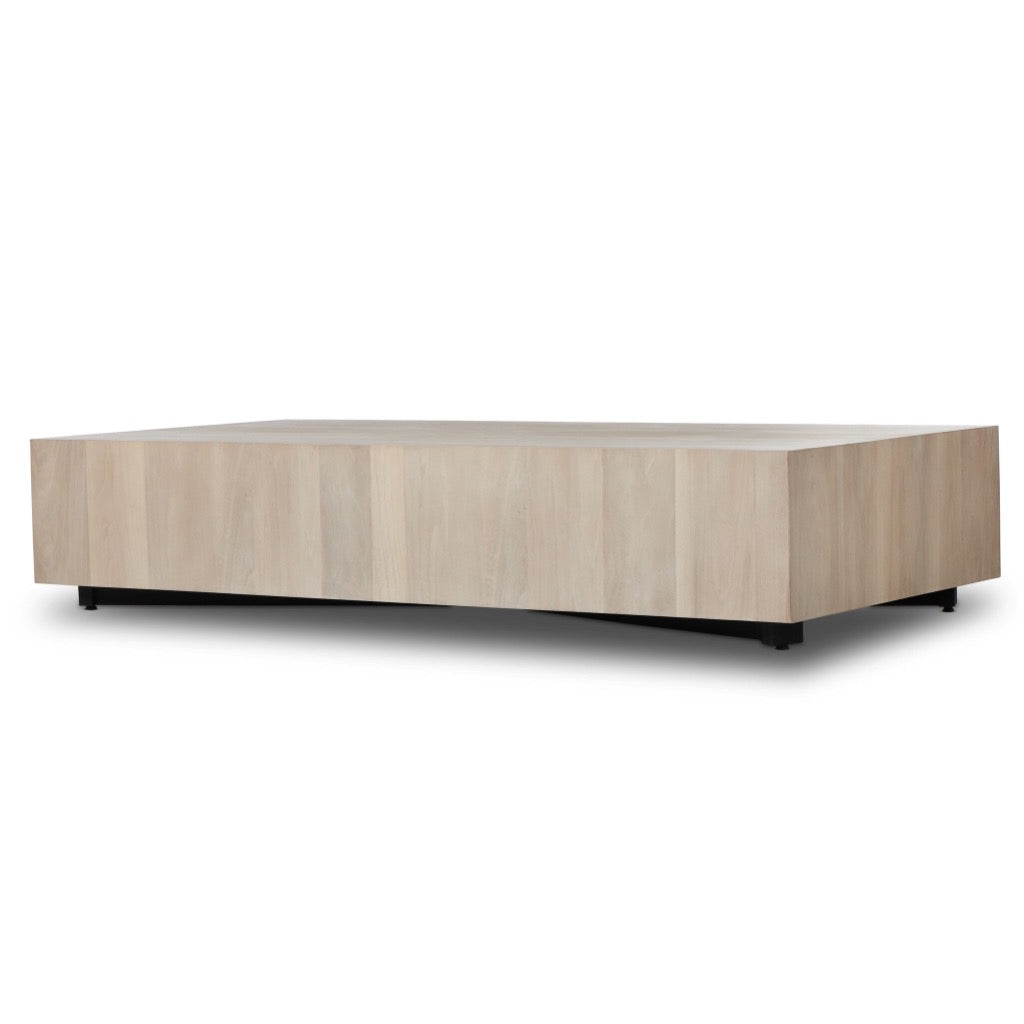 Hudson Large Rectangular Coffee Table Ashen Walnut Angled View Four Hands