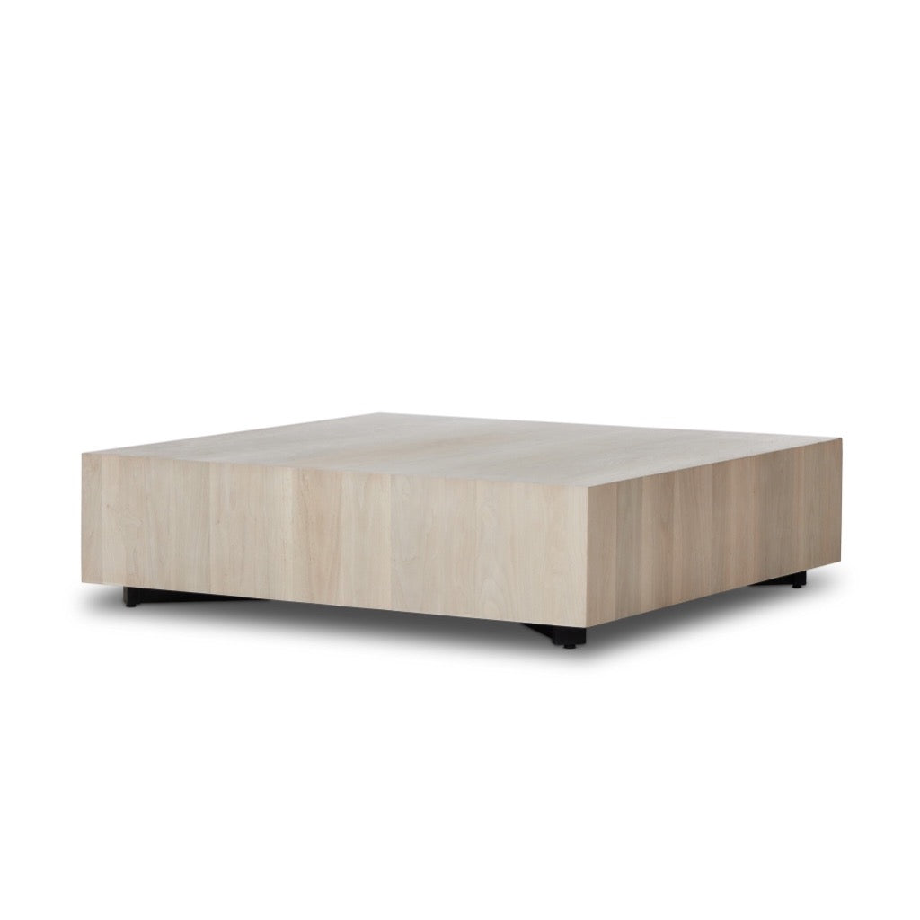 Hudson Large Square Coffee Table Ashen Walnut Angled View Four Hands