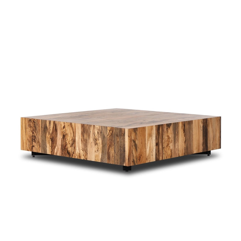 Hudson Large Square Coffee Table Spalted Primavera Angled View 237678-002