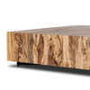 Four Hands Hudson Large Square Coffee Table Spalted Primavera Angled Side View