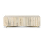 Four Hands Hudson Rectangle Coffee Table Bleached Spalted Primavera Front Facing View