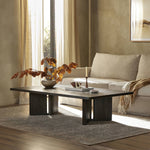 Huxley Coffee Table Smoked Black Veneer Staged View in Living Room 241301-001