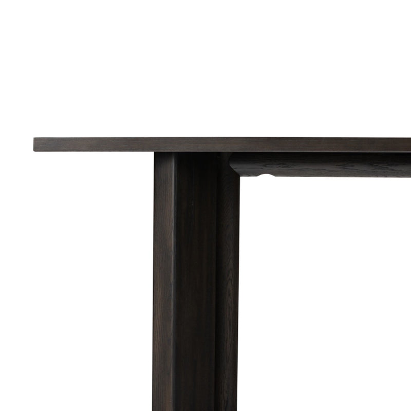 Huxley Console Table Smoked Black Veneer Corner Four Hands