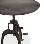 FIL-ST30MB Industrial Loft Adjustable Side Table Matte Black Rounded Tabletop