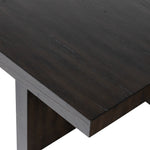 Four Hands Isaac Coffee Table Smoked Black Veneer Tabletop Corner Detail