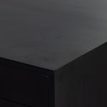 Four Hands Isador Executive Desk Black Wash Poplar Corner Detail