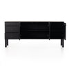 Isador Sideboard Black Wash Poplar Front Facing Open Cabinets Four Hands