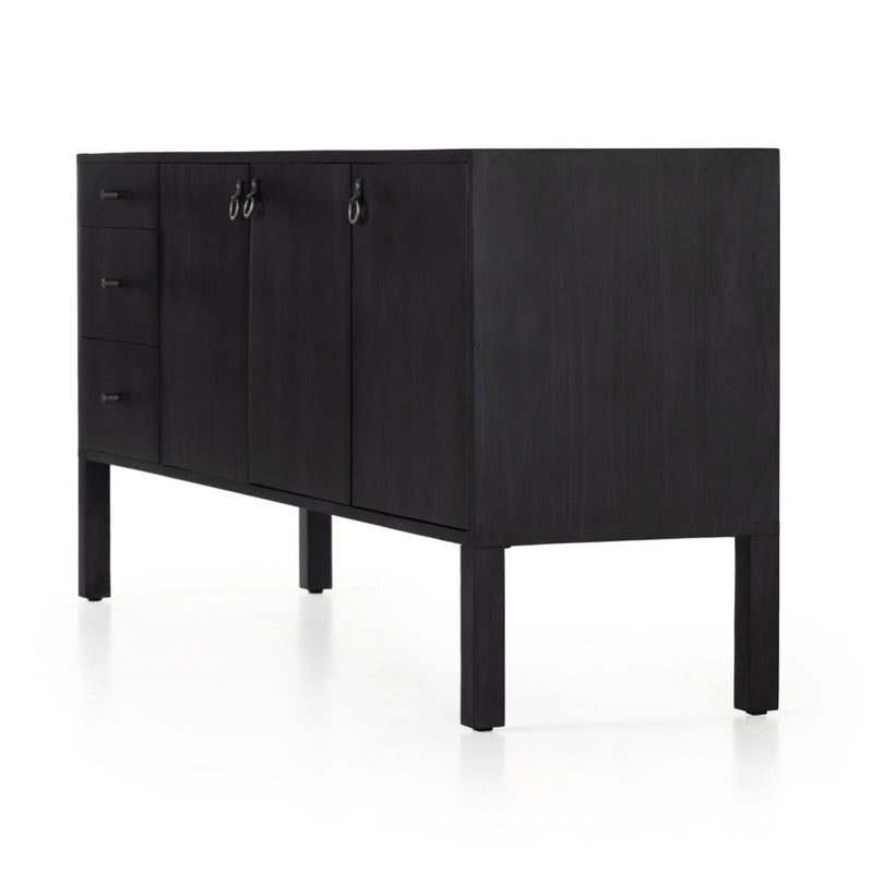 Isador Sideboard Black Wash Poplar Angled View 223759-002