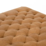 Isle Ottoman Palermo Butterscotch Top Grain Leather Tufting Detail Four Hands