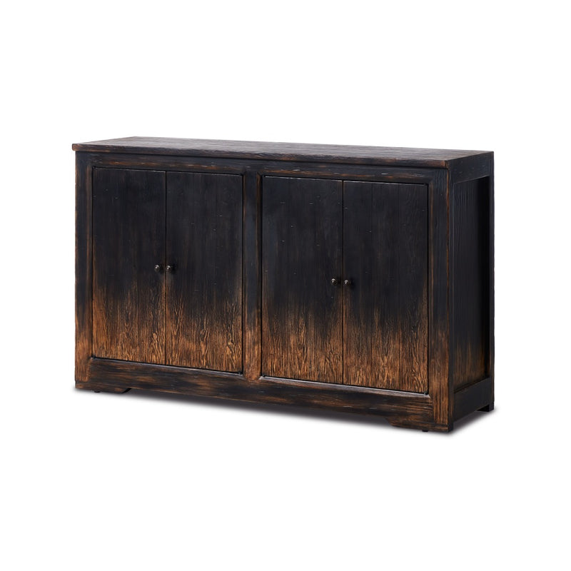 Van Thiel It Takes an Hour Sideboard Distressed Black Angled View 237665-001