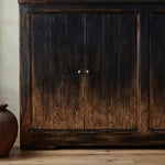 Van Thiel It Takes an Hour Sideboard Distressed Black Staged View Front Facing Four Hands