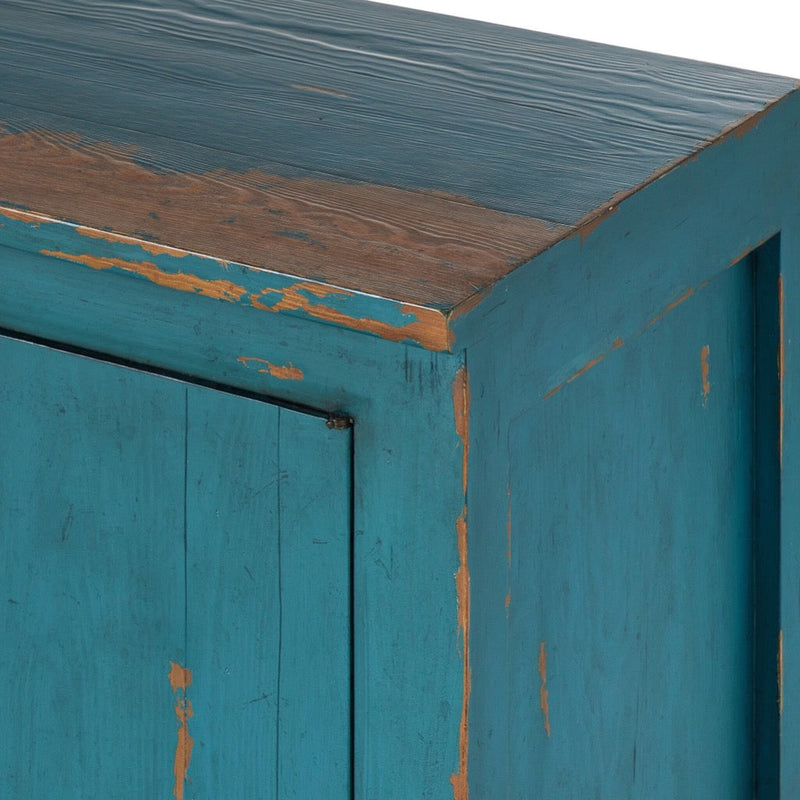 Four Hands It Takes an Hour Sideboard Distressed Blue Hand-Distressed Finish