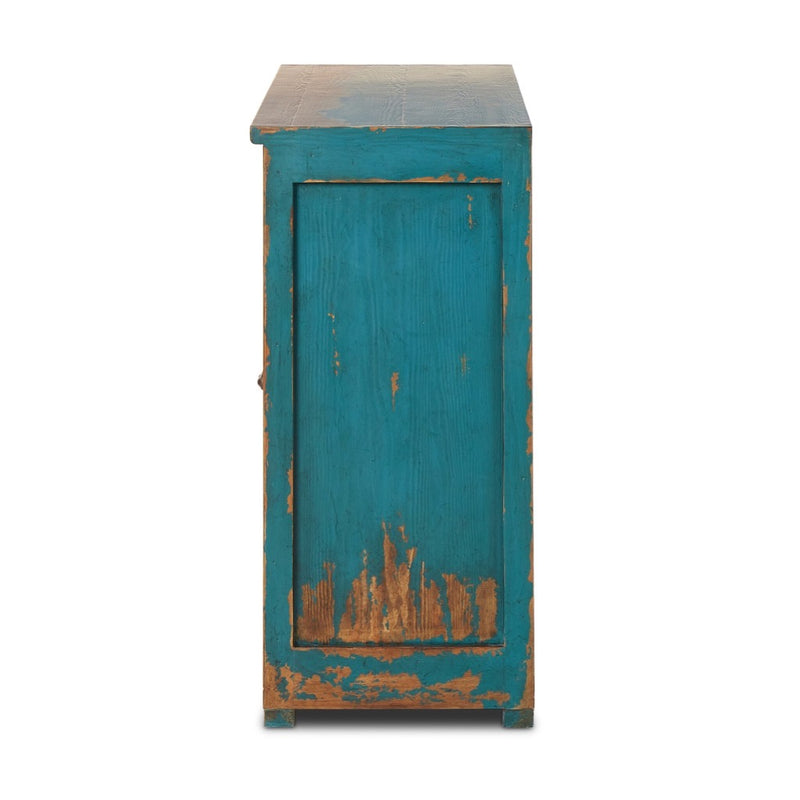 It Takes an Hour Sideboard Distressed Blue Side View 237665-002