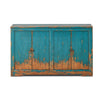 It Takes an Hour Sideboard Distressed Blue Front Facing View Four Hands