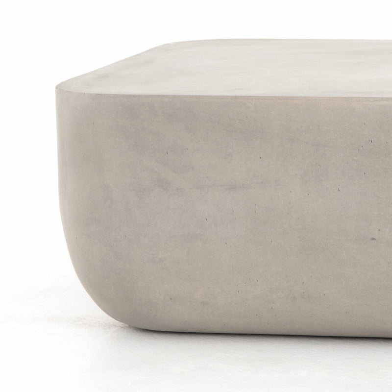 Four Hands Ivan Square Coffee Table Grey Concrete Side View