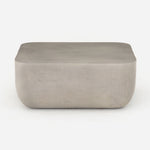 Ivan Square Coffee Table Grey Concrete Side View Four Hands