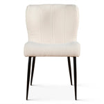 Home Trends & Design Jennifer Dining Chair White Boucle Front Facing View