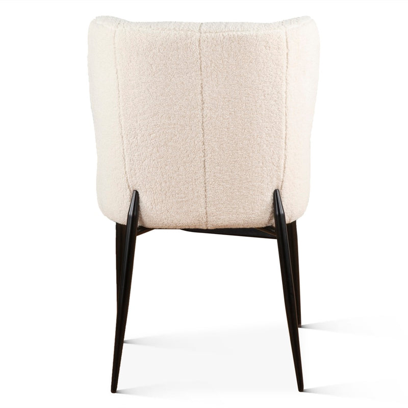 Jennifer Dining Chair White Boucle Back View G201-JEN-290-M5