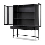 Jimi Cabinet Black Angled View Open Doors 241449-001