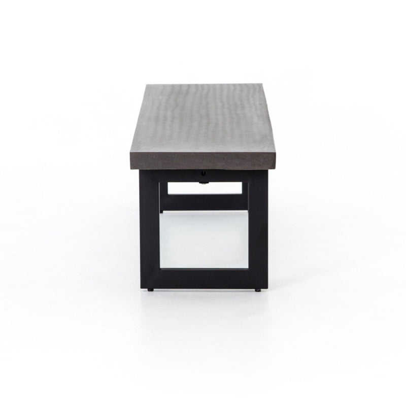 Four Hands Judith Outdoor Dining Bench Black Side View