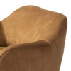 Four Hands Julius Swivel Chair Nubuck Cognac Top Grain Leather Backrest