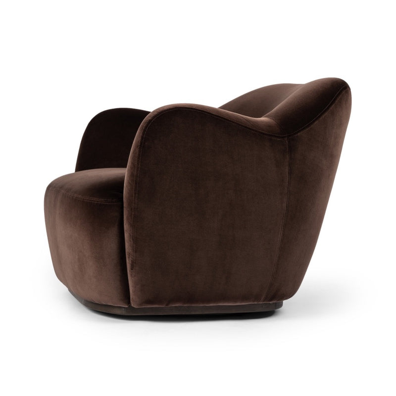 Julius Swivel Chair Surrey Cocoa Angled View 239124-002