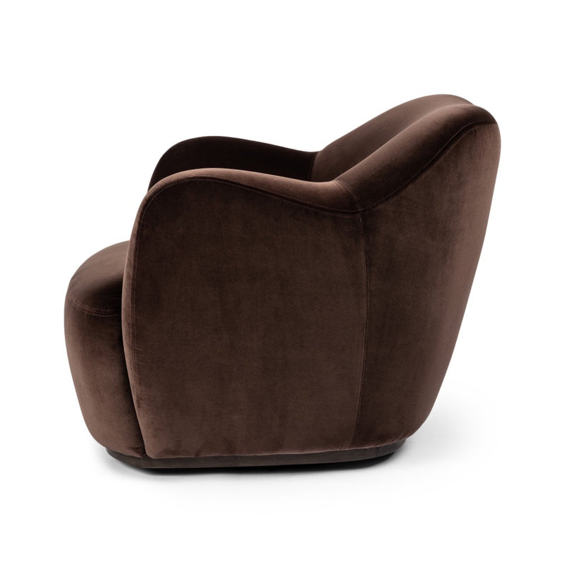 Julius Swivel Chair Surrey Cocoa Side View Four Hands