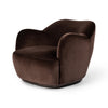 Julius Swivel Chair Surrey Cocoa Angled View Four Hands